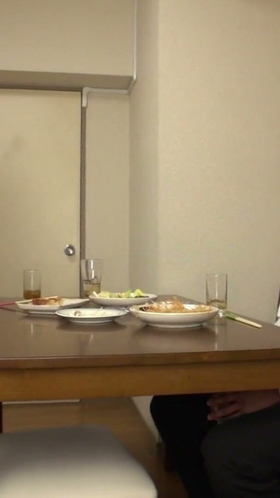 Japanese milf slut gives her cunt to her husband's coworker at dinner time! | Clip 2