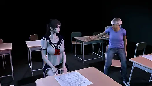 3D Big Boobs College Asian Babe Got Fucked by Big Short Cock