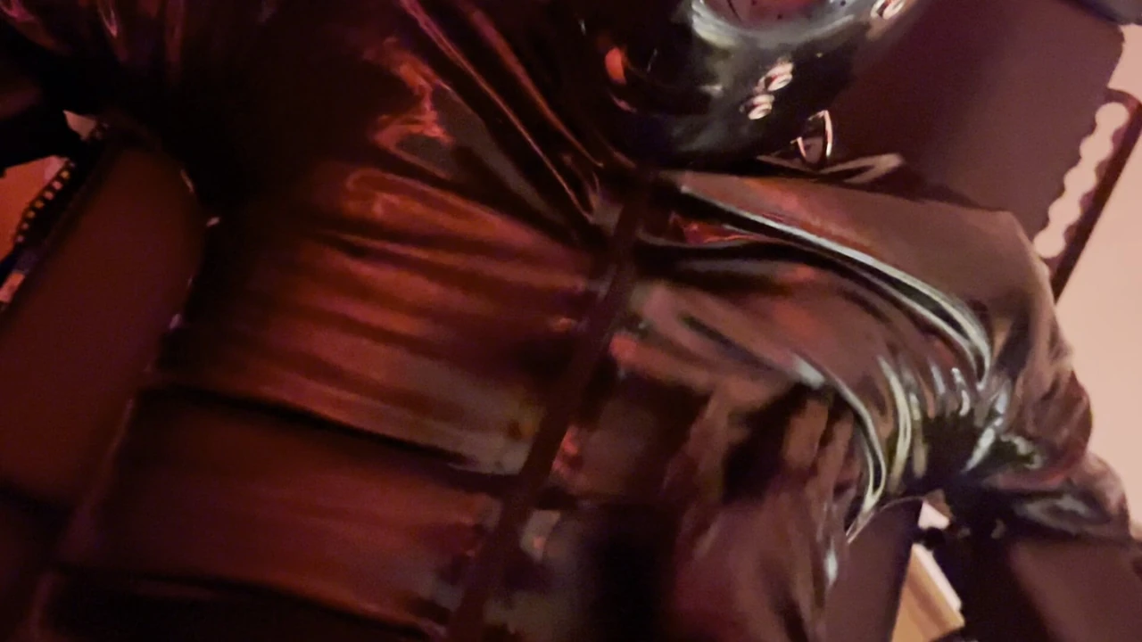 Latex slave is punished by the Baroness