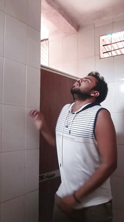Toilet fucking dick in underwear