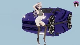 Haku - gorąca sukienka Sexy Dancing (3D Hentai)