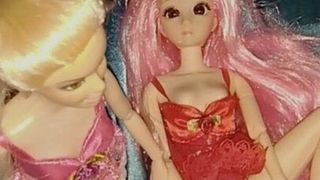 Barbie doll and her Asian girlfriend.