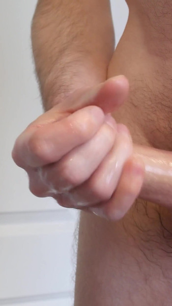 Iconic moment from "I massage my cock in the bathroom during 30 minutes of masturbation, finished with cumshot"