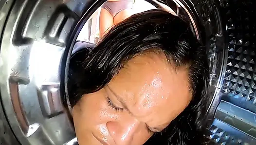 I Got Stuck in the Washing Machine My Black Dick Stepson Took Advantage and Fucked Me