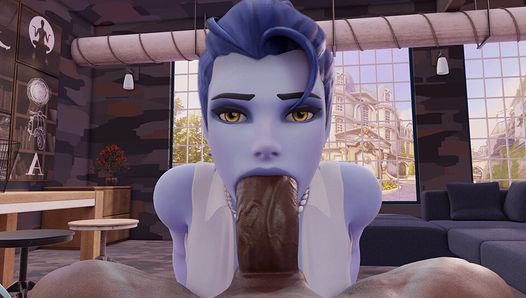 Widowmaker POV, deeprthroat extrême - hentai 4k (pipe profonde, doux plaisir sexuel extrême) par savass