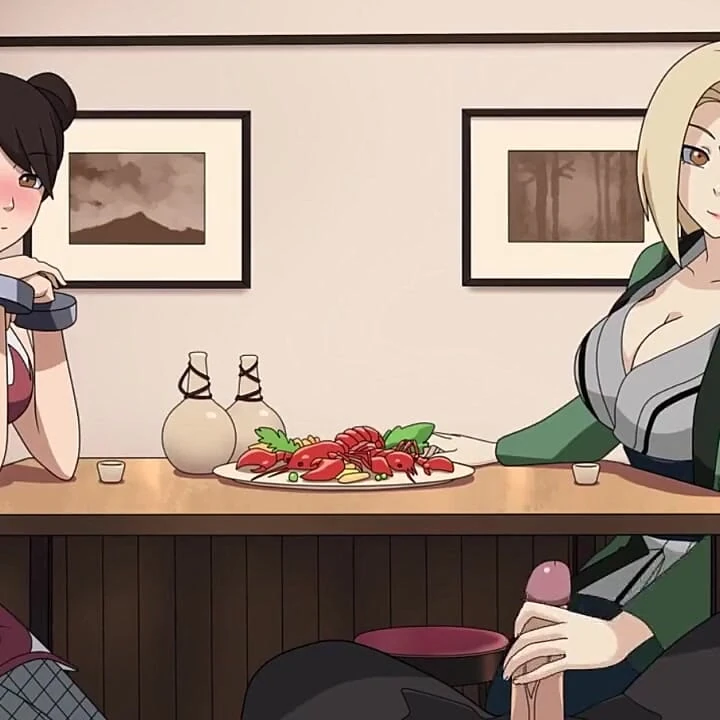 Naruto - Entraîneur De Kunoichi - Partie 19 - Branlette tsunade sous la table par Loveskysanx