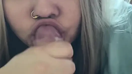 Blonde Sucks Out a Surprise Cumshot