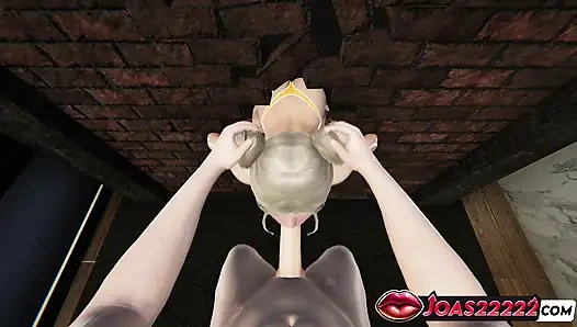 Hentai 3d: risa si cewek sange ini ngocok kontol dua tangan, sepong kontol ceroboh dan crot di dalam lubangnya
