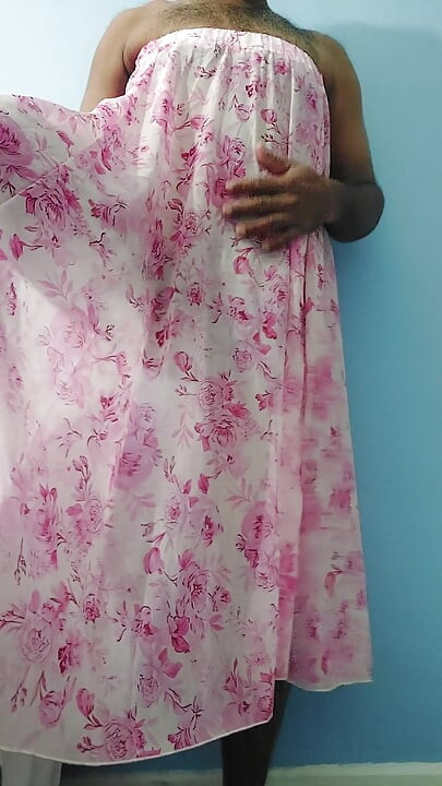 I'm masterbating wearing a Butter Silk Seethrough Flowery Fleared Chiffon Skirt