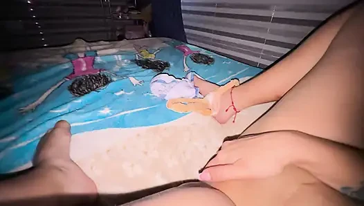 Beautiful Colombian fucking her pussy alone when her stepbrother is not there