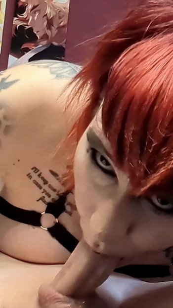 Memorable moment from "Goth girl gives sloppy deepthroat in 69 position"