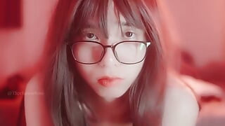 Slim Asian Sissy Teasing and Cumming