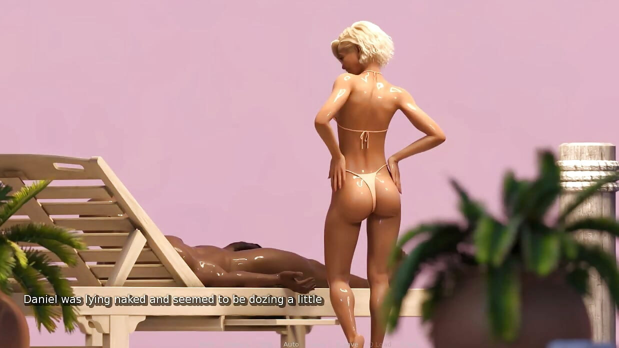 My Hotwife - Gameplay - Roleplay - Beach Oily Fuck with BBC & Vacation with BBC Cock