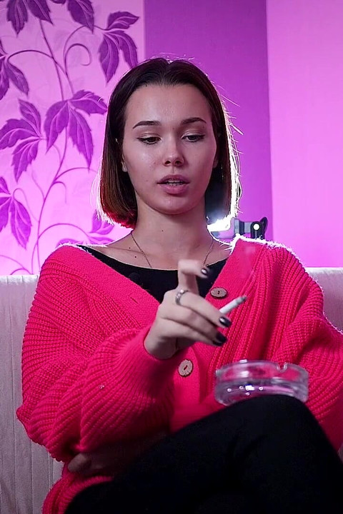 Sexy Russian Muse Smoking Cigarette Soft Daylight