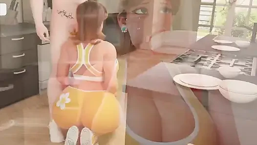 Debbie Eden'e mutfakta sakso çekiyor