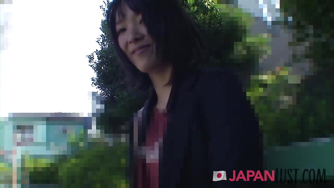 Japanese teen leans back for dildo and cock