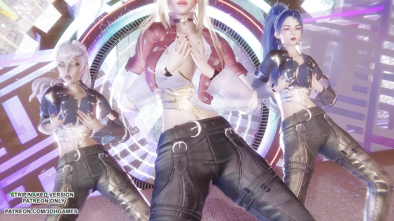 MMD - KARD - GUNSHOT - Ahri, Kaisa & Evelynn Sexy Kpop Dance League of Legends Hentai Uncensored 4K 60FPS