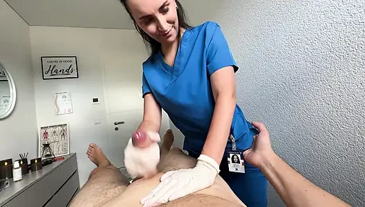 Hot Masseuse Puts On Latex Gloves For A Messy Happy Ending Cumshot
