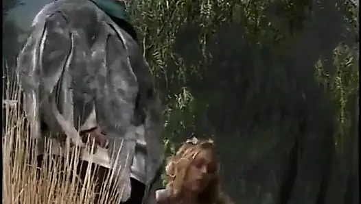 Big Pussy Blonde Chick Outside Hardcore Slammed by Long Nose Creature
