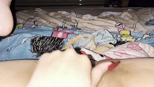 Sexy Roommate in Short Pajamas Fingers Herself Until Orgasm