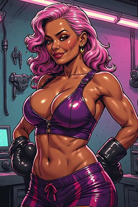 Όμορφη εφαρμογή ροζ μαλλιά Babes Art