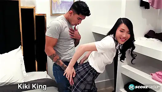 Asian MILF Kiki King, 40, fucks her daughter's boyfriend
