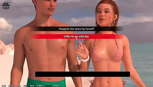 Stepbro Kissing His Stepsister Lips And Squeeze Her Big Ass In Beach