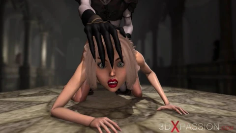 Demon Zepar fucks beautiful young blonde on the altar
