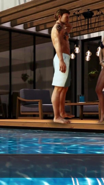 Momen penting dari "dua gadis kampus yang hot lagi asik menggodaku di sebelah kolam renangku - boket animasi hentai 3d dengan suara - living"