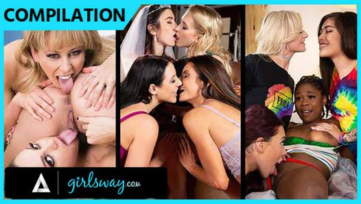 Girlsway - ninfómanas sexys y sedientas tienen una compilación de orgías salvajes