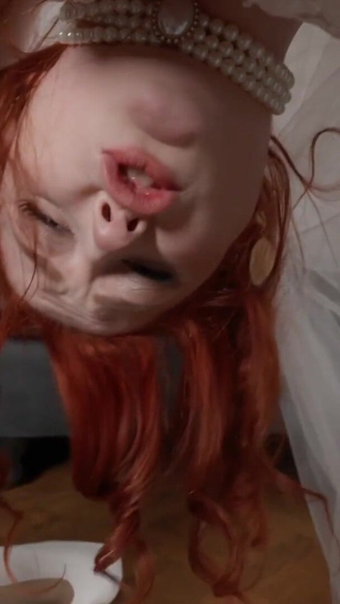 VIP4K. A Naughty Redheaded bride filmed a Homemade Porn video with her Husband right after the Wedding | Clip 1