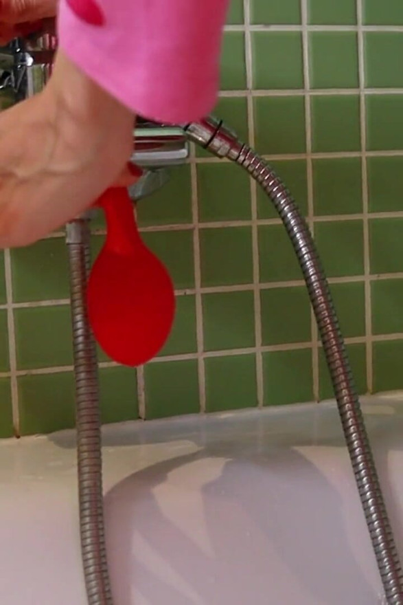 Pink Pijamas in Bubble Bath and Balloon