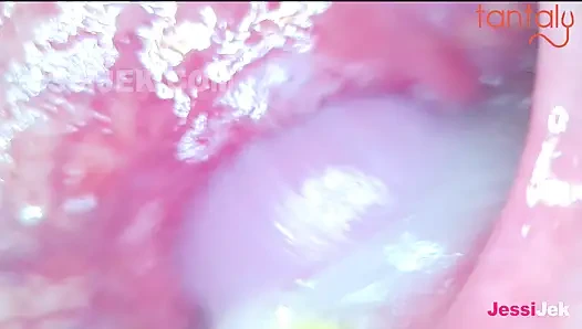 Sex education with Jessie and the Tantaly doll. An Endoscope in the Ass showing Creampie inside. JessiJek