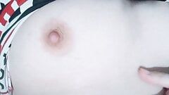 Porcelain boobs, stimulating my nipples with outstanding techniques!