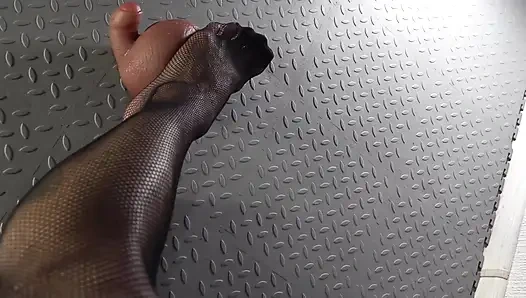 Dildo, große eier trampelt von schönen füßen