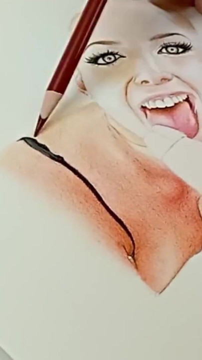 大きな白いペニスをしゃぶるセクシーなデジ妻としてのアンジェラホワイトのエロティックアートまたは描画肖像画 | クリップ 1