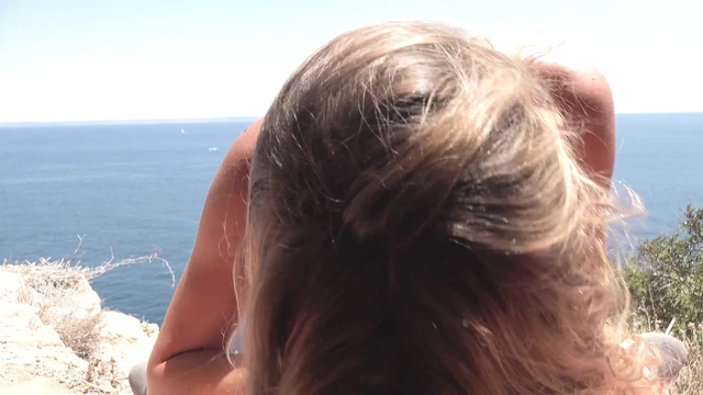 Super Sexy German Babe Gets a Big Facial on the Beach