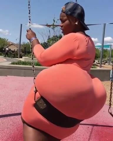 Black BBW On a Swing