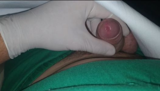 The naughty doctor examined my dick and took the opportunity to jerk off.