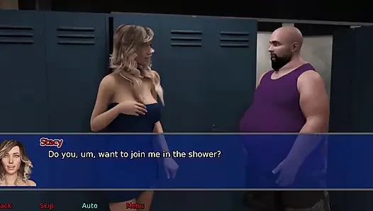 Istri kantor #26 - jessie ngentot stacy di kamar mandi ... Andy muncrat di seluruh kaki Stacy.