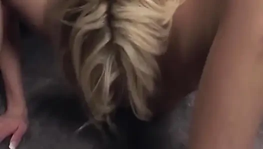 Mature Blonde MILF Swallows Thick Cock and Gets Facial