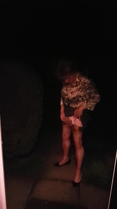 More of Aunty wanking in the garden...