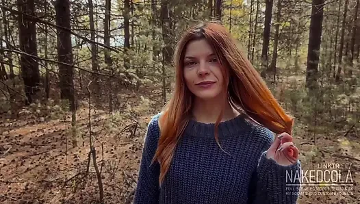 Stepsister pulled me into the forest for a blowjob - NakedCola