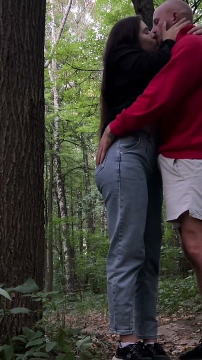 Extreme sex in the forest: with a young girl with big breasts. | Clip 1