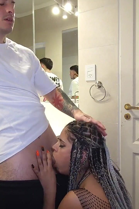My MILF Stepmother and Her Sexy Stepsister Trap Me in the Bathroom for a Wild Threesome pov