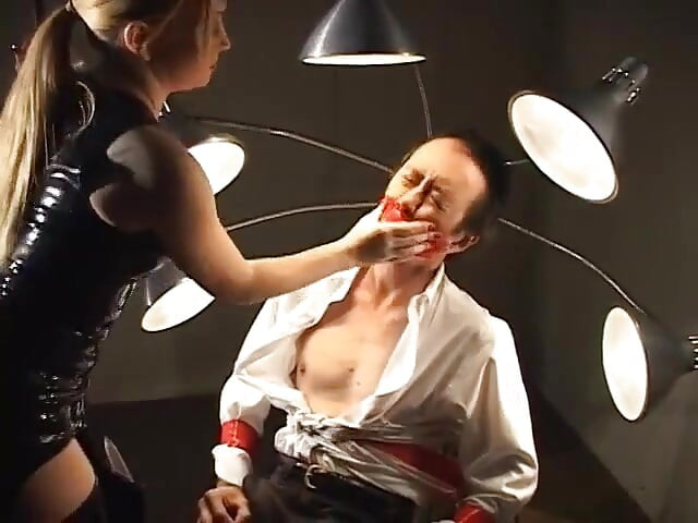 Blonde Mistress Aiden Starr Give Asian Submissive Dude Some CBT Lessons