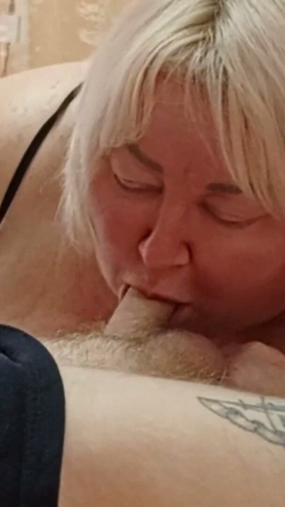 Mother-in-law makes an unforgettable blowjob and gets a mouthful of cum | Clip 3