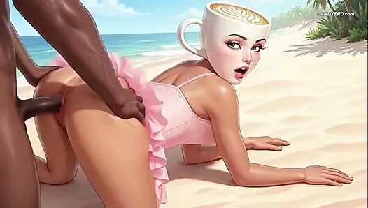 Yapay zekalı balerin Cappuccina büyük bir yarakla sert sikiliyor