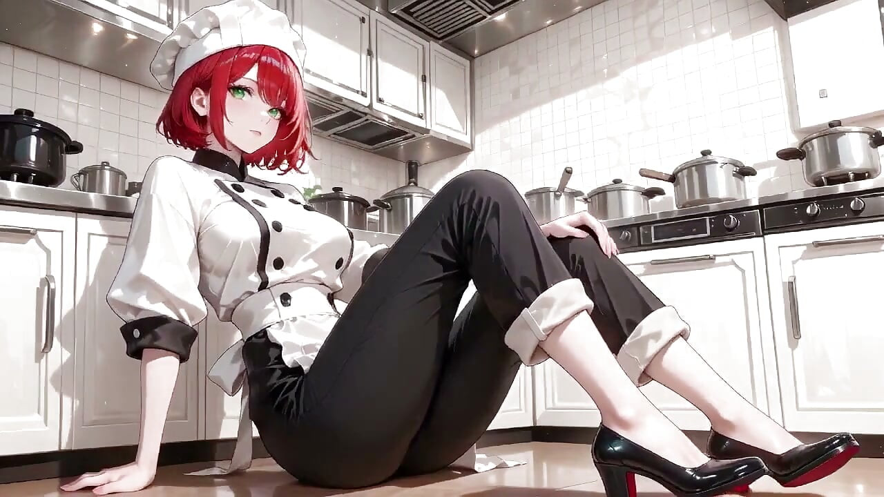 Redhead Chef's Kitchen Secret: From Lazy Poses to Naked Climax