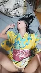 wife fucked wearing yukata